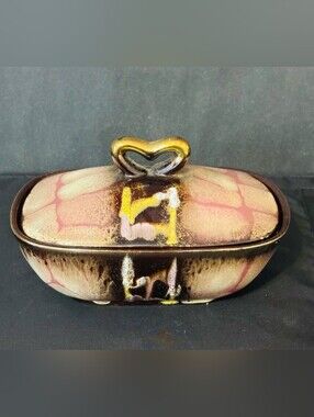 Mid Century Modern Covered Trinket Dish